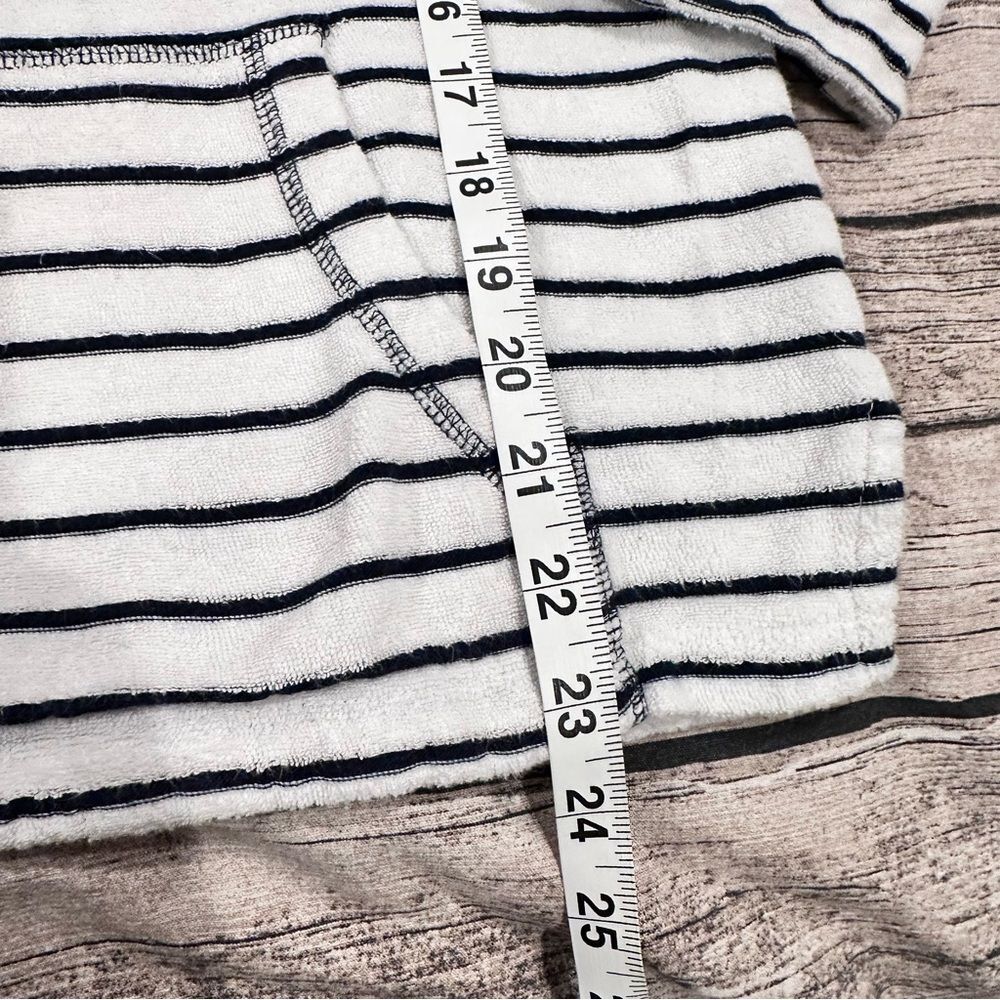 Fat Face Terry Cloth White with Navy Stripes Hoodie Oversized Size 2 - Picture 5 of 10